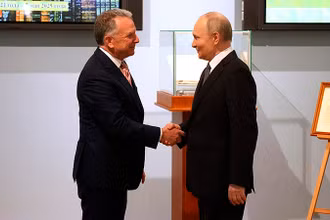Tổng thống Nga Vladimir Putin gặp ông Steve Witkoff, Đặc phái viên của Tổng thống Mỹ tại Thư viện Tổng thống ở thành phố Saint Petersburg ngày 11/4. (Ảnh: KREMLIN.RU)