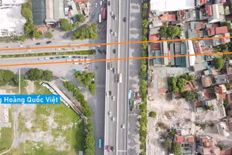 Dự án xây dựng hầm chui đường Hoàng Quốc Việt kéo dài với đường Phạm Văn Đồng và kết nối với phố Trần Vỹ có tổng chiều dài khoảng 600m. (Ảnh: MINH KIỆT)