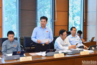 Đại biểu Quốc hội Dương Khắc Mai (đoàn Đắk Nông) phát biểu trong phiên thảo luận tại tổ sáng 24/10. (Ảnh: THỦY NGUYÊN)