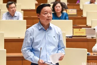 Phó Thủ tướng Trần Hồng Hà phát biểu làm rõ một số nội dung cuối phiên chất vấn nhóm vấn đề thuộc lĩnh vực tài nguyên và môi trường. (Ảnh: LINH NGUYÊN)