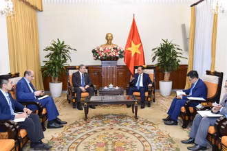 Phó Thủ tướng, Bộ trưởng Ngoại giao Bùi Thanh Sơn tiếp Đại sứ Cộng hòa Azerbaijan. (Nguồn: Báo Điện tử Chính phủ)