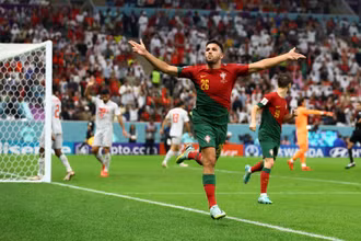 Tiền đạo Goncalo Ramos gây ấn tượng mạnh với cú hat-trick trong lần đầu đá chính tại World Cup 2022. (Ảnh: Reuters)