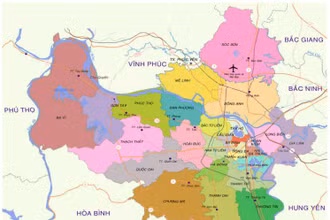 Phạm vi lập quy hoạch chung Thủ đô Hà Nội.