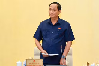 Phó Chủ tịch Quốc hội Trần Quang Phương phát biểu ý kiến tại phiên họp. (Ảnh: DUY LINH)