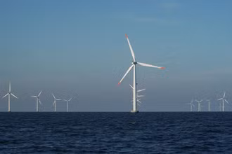 Các turbine gió ngoài khơi bờ biển Nysted, Đan Mạch. (Ảnh: Reuters)