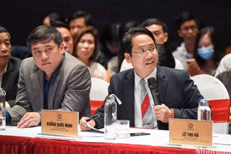 Tiến sĩ Khổng Quốc Minh - Cục Sở hữu trí tuệ phát biểu ý kiến tại Hội thảo. (Ảnh: THÀNH ĐẠT)
