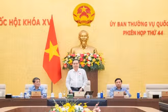 Chủ tịch Quốc hội Trần Thanh Mẫn phát biểu bế mạc phiên họp. (Ảnh: Media Quốc hội)