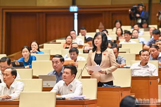 Bộ trưởng Y tế Đào Hồng Lan làm rõ một số nội dung đại biểu Quốc hội nêu trong phiên họp chiều 31/5. (Ảnh: DUY LINH)