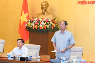Phó Chủ tịch Quốc hội Trần Quang Phương điều hành phiên họp Ủy ban Thường vụ Quốc hội sáng 14/9. (Ảnh: DUY LINH)