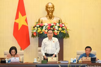 Chủ tịch Quốc hội Trần Thanh Mẫn phát biểu khai mạc phiên họp. (Ảnh: DUY LINH)
