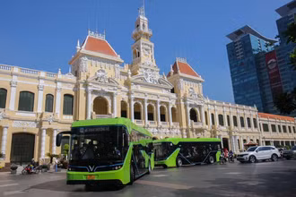 Xe buýt điện của VinFast. (Nguồn: Đại sứ quán Australia tại Việt Nam)