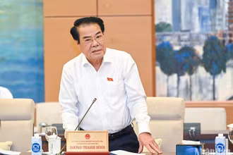 Trưởng Ban Dân nguyện Dương Thanh Bình báo cáo tại phiên họp. (Ảnh: DUY LINH)
