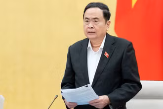 Chủ tịch Quốc hội Trần Thanh Mẫn phát biểu tại phiên họp sáng 11/3. (Ảnh: DUY LINH)