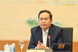 Chủ tịch Quốc hội Trần Thanh Mẫn phát biểu ý kiến trong phiên thảo luận ở tổ về tình hình kinh tế-xã hội. (Ảnh: DUY LINH)