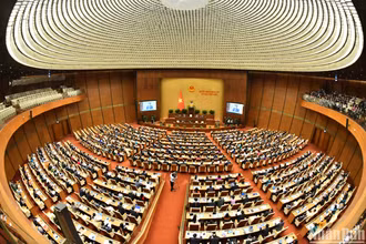 Quang cảnh phiên họp ở hội trường tại Kỳ họp thứ 7, Quốc hội khóa XV, ngày 20/5. (Ảnh: ĐĂNG KHOA)