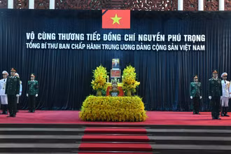 Linh cữu Tổng Bí thư Nguyễn Phú Trọng được quàn tại Nhà tang lễ Quốc gia số 5 Trần Thánh Tông, thành phố Hà Nội.