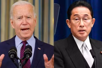 Tổng thống Mỹ Joe Biden và Thủ tướng Nhật Bản Fumio Kishida. (Ảnh: Reuters)