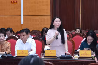 Các đại biểu tham luận tại hội nghị.