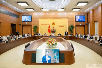 Quang cảnh Phiên họp thứ 43 của Ủy ban Thường vụ Quốc hội. (Ảnh: DUY LINH)