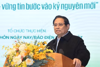Thủ tướng Phạm Minh Chính phát biểu ý kiến tại Hội nghị đối thoại với nông dân Việt Nam năm 2024. (Ảnh: TRẦN HẢI)