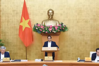 Thủ tướng Phạm Minh Chính chủ trì phiên họp Chính phủ thường kỳ tháng 3 và quý I/2025 trực tuyến với các địa phương. (Ảnh: TRẦN HẢI)