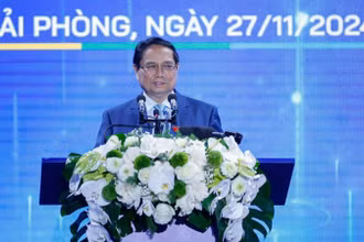 Thủ tướng Phạm Minh Chính phát biểu ý kiến tại TECHFEST Việt Nam 2024. (Ảnh: Trần Hải)