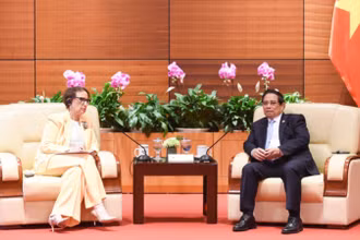 Thủ tướng Chính phủ Phạm Minh Chính tiếp bà Rebeca Grynspan, Tổng Thư ký Cơ quan Liên hợp quốc về Thương mại và Phát triển. (Ảnh: TRẦN HẢI)