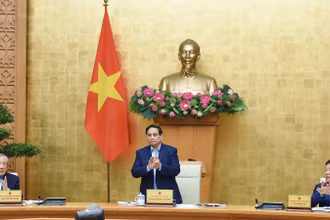 Thủ tướng Phạm Minh Chính chủ trì phiên họp Chính phủ thường kỳ tháng 2. (Ảnh: TRẦN HẢI)