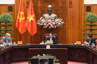 Thủ tướng Phạm Minh Chính chủ trì cuộc họp của Thường trực Chính phủ với các bộ, ngành. (Ảnh: TRẦN HẢI)