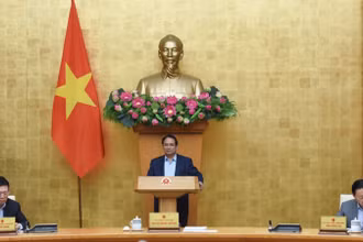 Thủ tướng Phạm Minh Chính chủ trì phiên họp Chính phủ chuyên đề về xây dựng pháp luật tháng 3/2025. (Ảnh: TRẦN HẢI)