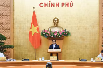 Thủ tướng Phạm Minh Chính chủ trì phiên họp Chính phủ thường kỳ tháng 4. (Ảnh: TRẦN HẢI)