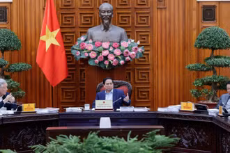 Thủ tướng Phạm Minh Chính chủ trì cuộc họp của Thường trực Chính phủ. (Ảnh: Trần Hải)