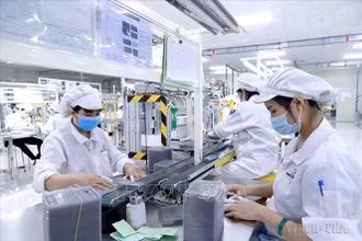 Sản xuất linh kiện điện tử tại Công ty Youngbag ViiNa, Khu công nghiệp Bình Xuyên, tỉnh Vĩnh Phúc. (Ảnh: TTXVN)