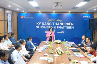 Quang cảnh lễ phát động Ngày Kỹ năng thanh niên thế giới 2024. (Ảnh: TRUNG HƯNG) 