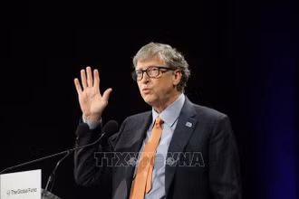 Tỷ phú Mỹ Bill Gates phát biểu tại 1 hội nghị ở Lyon, Pháp. (Ảnh tư liệu: AFP/TTXVN)