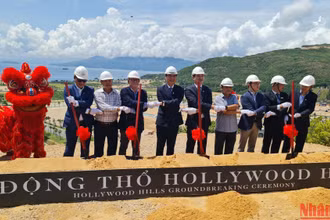 Quang cảnh buổi lễ khởi công phân khu Hollywood Hills by YOO Inspired by Starck thuộc dự án MerryLand Quy Nhơn tại thành phố Quy Nhơn, tỉnh Bình Định.