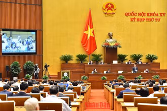 Toàn cảnh phiên chất vấn của Quốc hội sáng 4/11 về lĩnh vực thông tin và truyền thông. (Ảnh: THỦY NGUYÊN)