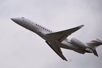Một chiếc Dassault Falcon 6X tại Triển lãm hàng không Paris. (Ảnh minh họa: AFP/Getty Images) 