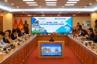 Quang cảnh hội thảo "Việt Nam-Nhật Bản hợp tác hướng tới tăng trưởng xanh". (Ảnh: TRUNG HƯNG)