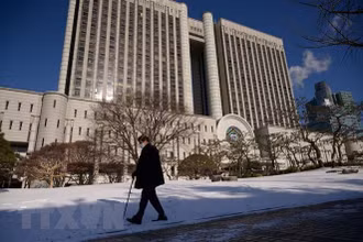 Quang cảnh bên ngoài Tòa án trung tâm quận Seoul ngày 8/1/2021. (Ảnh minh họa: Yonhap/TTXVN) 