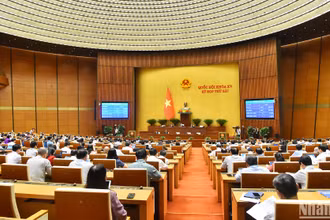 Quang cảnh phiên họp của Quốc hội, chiều 10/11/2023. (Ảnh: THỦY NGUYÊN)