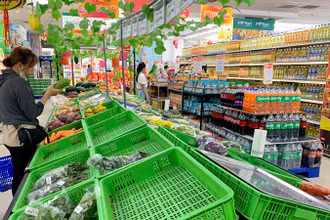 Trong ngày 8/9, nhiều siêu thị, cửa hàng tiện lợi, chợ truyền thống và cửa hàng tạp hóa tiếp tục mở hàng. Tuy nhiên nhu cầu tiêu dùng trên thị trường dự kiến sẽ giảm do mưa, bão và hàng hóa thiết yếu đã được mua trước khi bão đến. (Ảnh minh họa: BÔNG MAI)