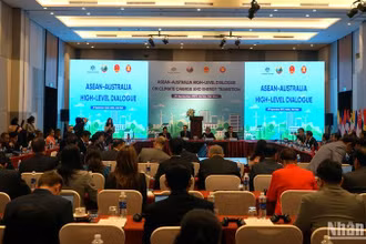 Quang cảnh Đối thoại cao cấp ASEAN-Australia về Biến đổi khí hậu và Chuyển đổi năng lượng. (Ảnh: TRUNG HƯNG)