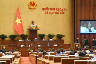 Quang cảnh phiên họp của Quốc hội chiều 24/11/2023. (Ảnh: THỦY NGUYÊN)