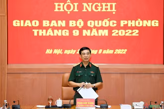 Đại tướng Phan Văn Giang phát biểu chỉ đạo hội nghị. (Ảnh: qdnd.vn) 