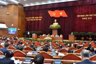 Toàn cảnh phiên khai mạc Hội nghị Trung ương 8, khóa XIII. (Ảnh: ĐĂNG KHOA)
