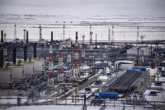 Toàn cảnh giếng khí đốt Bovanenkovo ở bán đảo Yamal, vùng tây bắc Siberia thuộc Nga. (Ảnh: AFP/TTXVN)