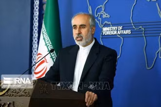 Người phát ngôn Bộ Ngoại giao Iran Nasser Kanaani trong cuộc họp báo ở Tehran. (Ảnh: IRNA/TTXVN)