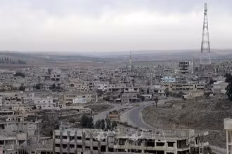 Cảnh tàn phá do xung đột tại Daraa, Syria. (Ảnh: THX/TTXVN)