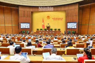 Quang cảnh phiên họp của Quốc hội chiều 26/5. (Ảnh: DUY LINH)